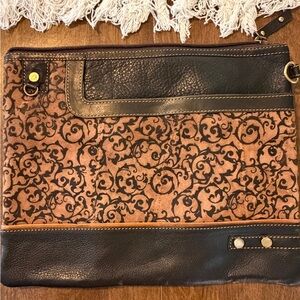 Vaan & Co Brown and Black Patterned Clutch